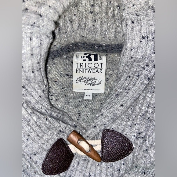 2/60$ Men’s SIMONS Le31 Lamb Wool shawl collar knit sweater Sz‎ small - Picture 2 of 7